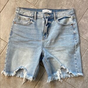 BNWOT Cello Light Blue Frayed Denim Shorts